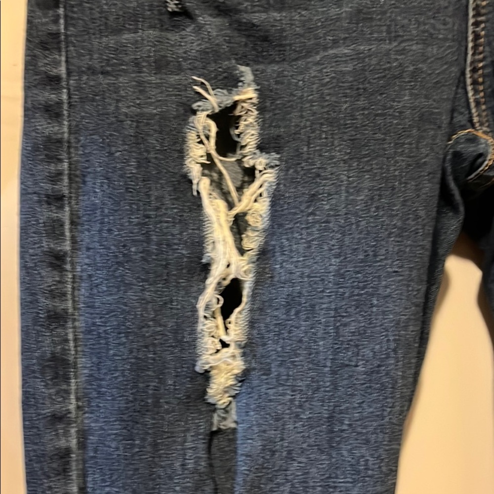 Highway Jeans Blue Ankle Cropped Distressed Denim - Picture 6 of 14